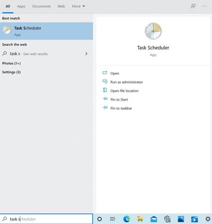 Create scheduled task Windows 10