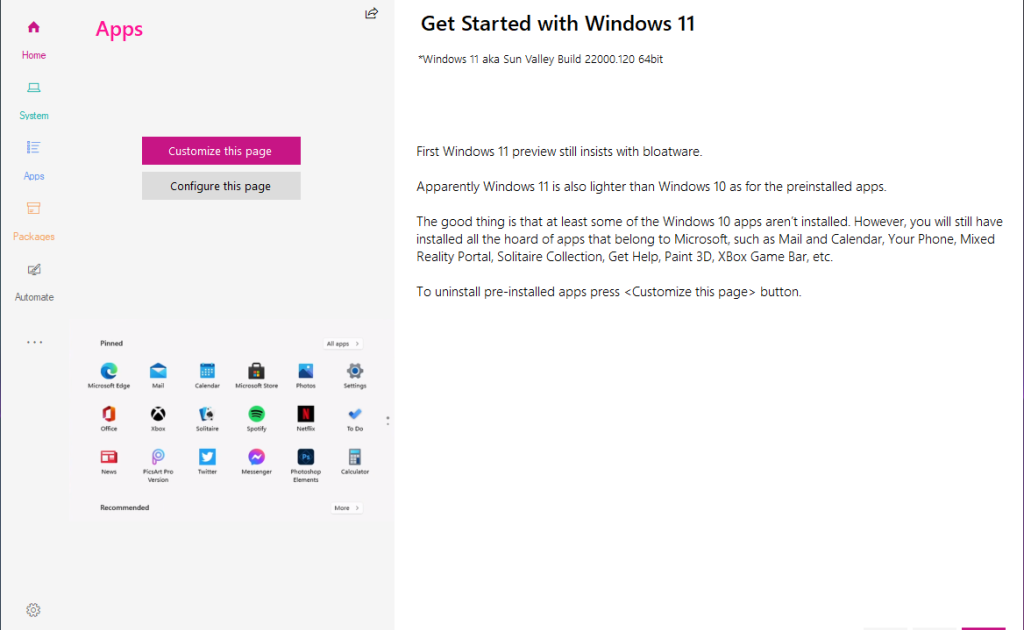 Desactiva el bloatware de Windows 11 con esta nueva herramienta del sistema