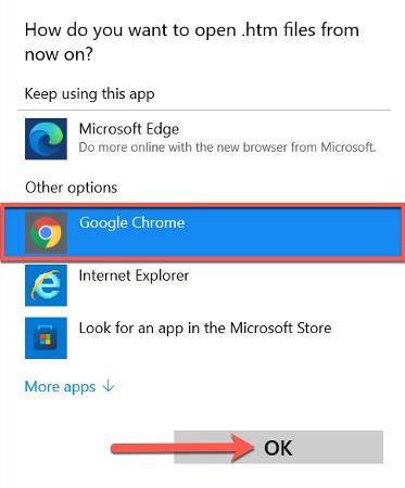 Change default browsers Windows 11