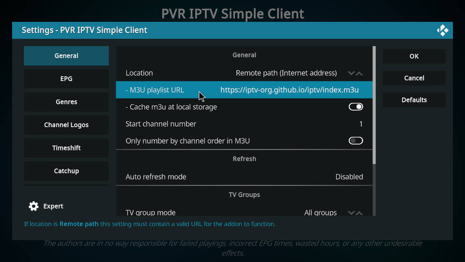 PVR IPTV Simple Client - How to Configure Channels and EPG - Step 3