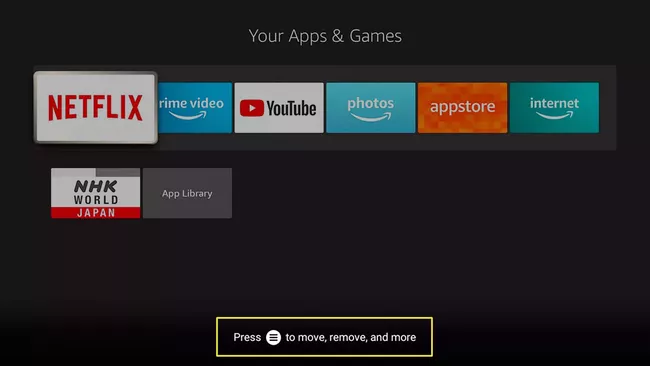 Amazon Fire TV Stick app screen.