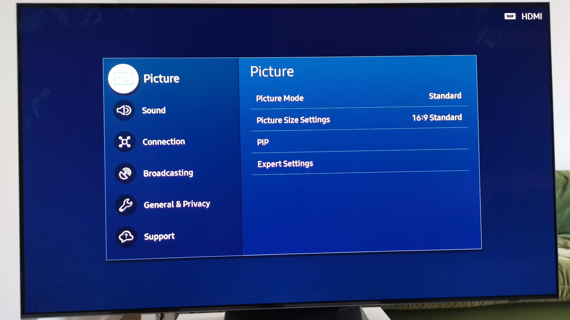 Configuración de imagen de Smart TV Samsung S95B 2022 4K OLED HDR
